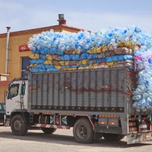 Fully loaded truck on the road to Marrakesh